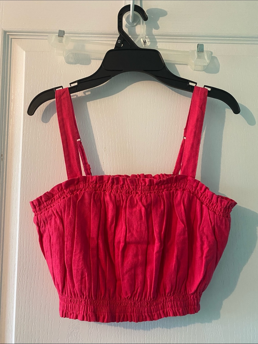 Abercrombie & Fitch Hot Pink Smocked Crop Top